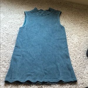 Free People Back Wash Ribbed Mock Neck Tank